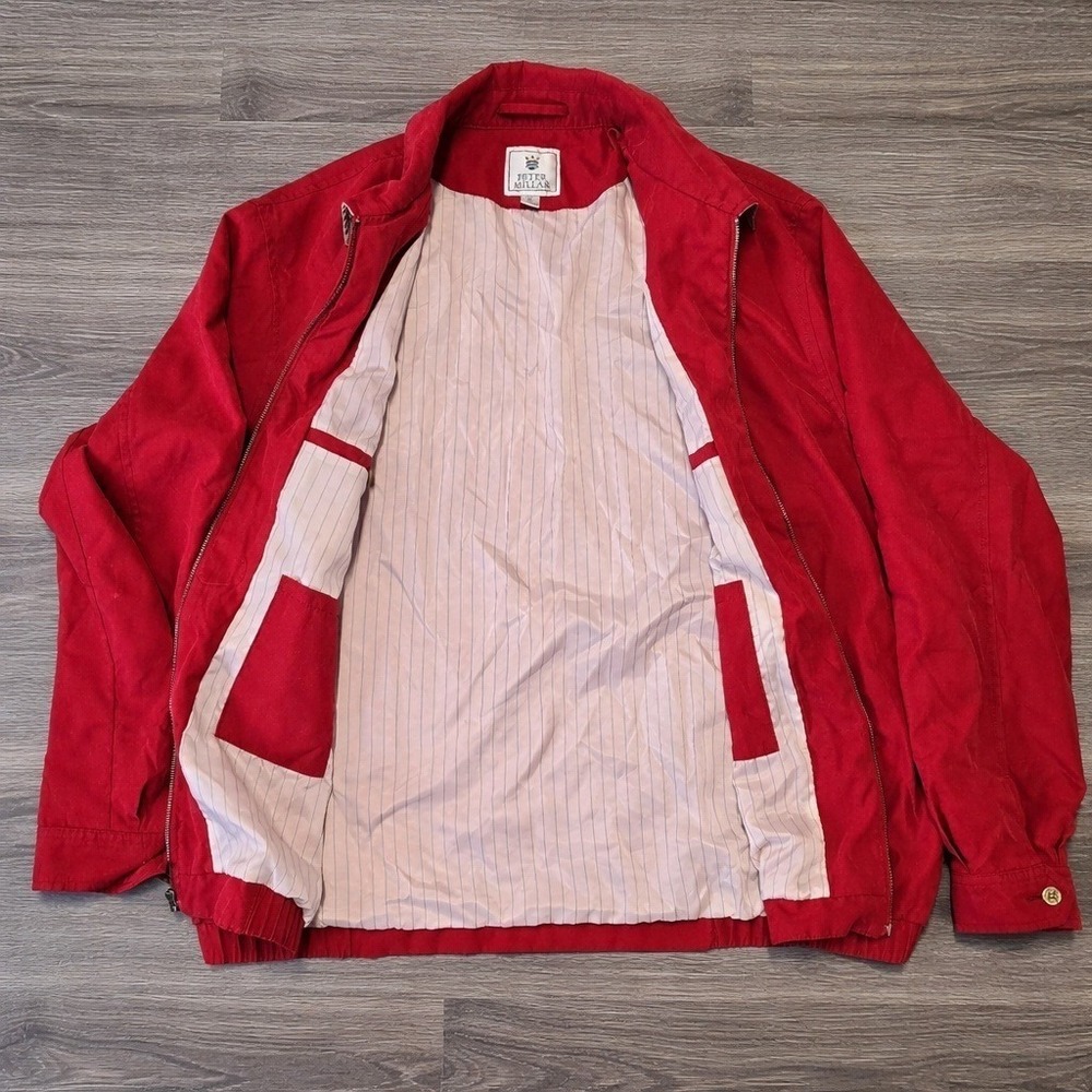 Peter Millar Red Full Zip Jacket Men XL Lightweight Golf Casual Coat